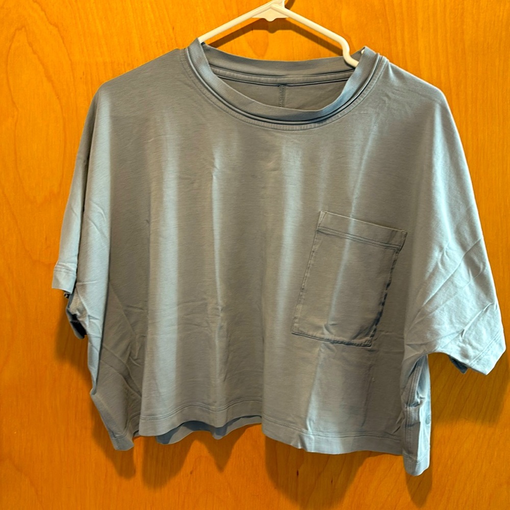 Lululemon Check the Box Cropped Shirt Size 10